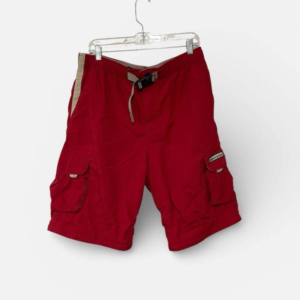 Abercrombie & Fitch Shorts Men Red Cargo Belt Y2K 90s Utility Baggy Short Large